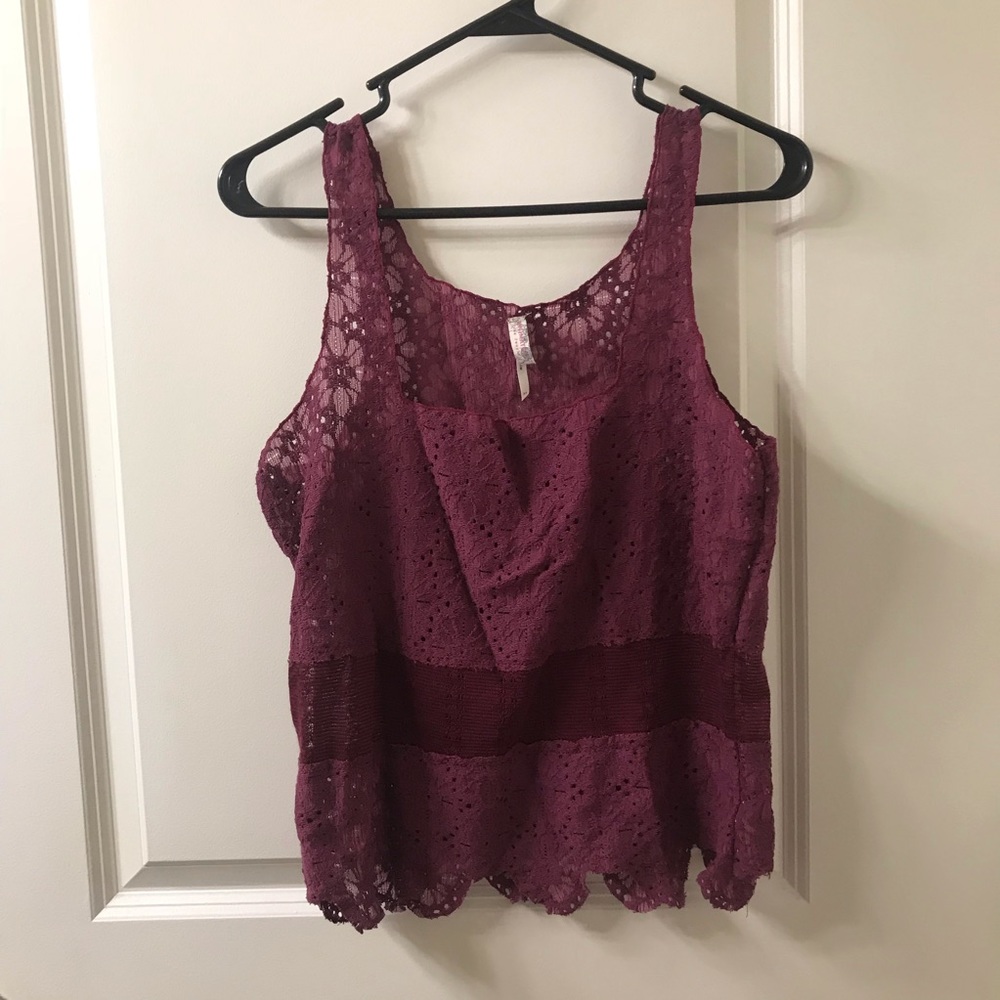Purple Lace Free People Tank